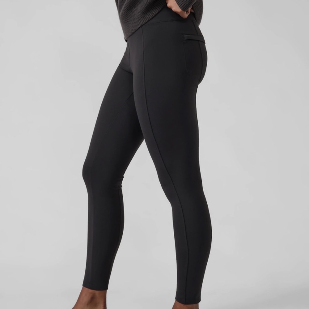 Athleta Delancy tights, black xxs, and Herringone xs